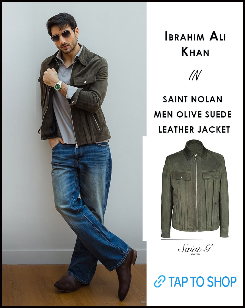 ibrahim ali khan in saintg leather jackets