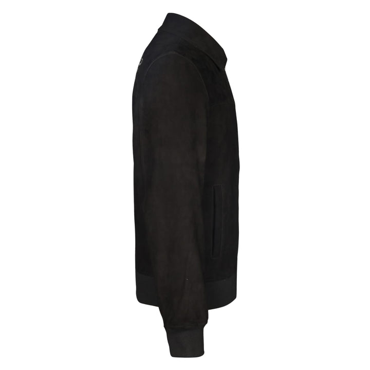 Saint Reggie Black Leather Men's Bomber Jacket