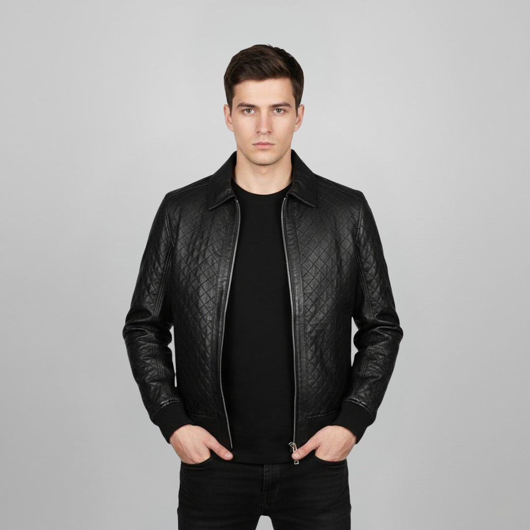 Saint Chevy Black Leather Men's Jackets