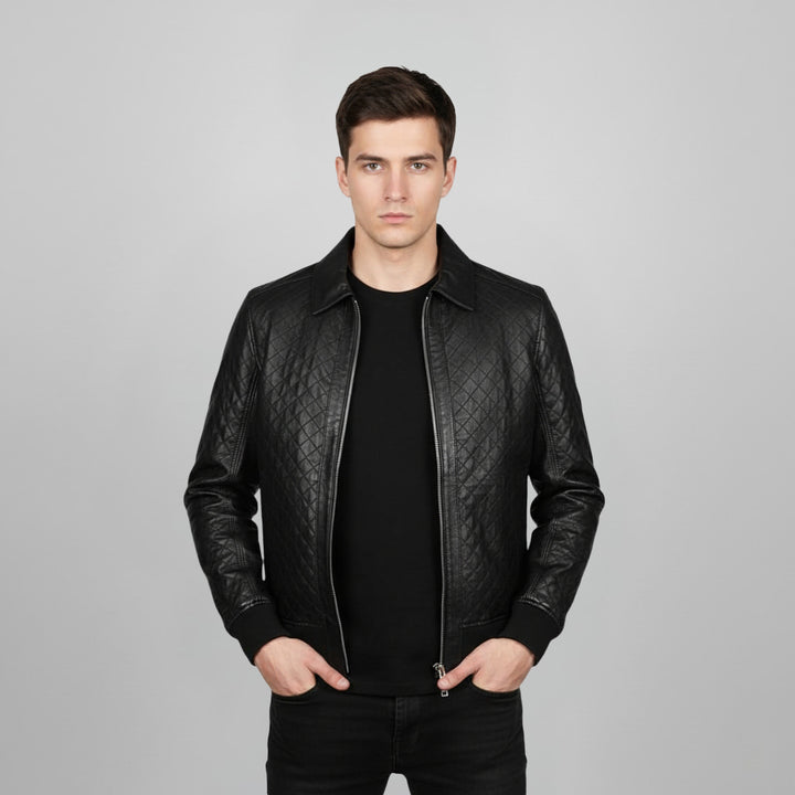 Saint Chevy Black Leather Men's Jackets