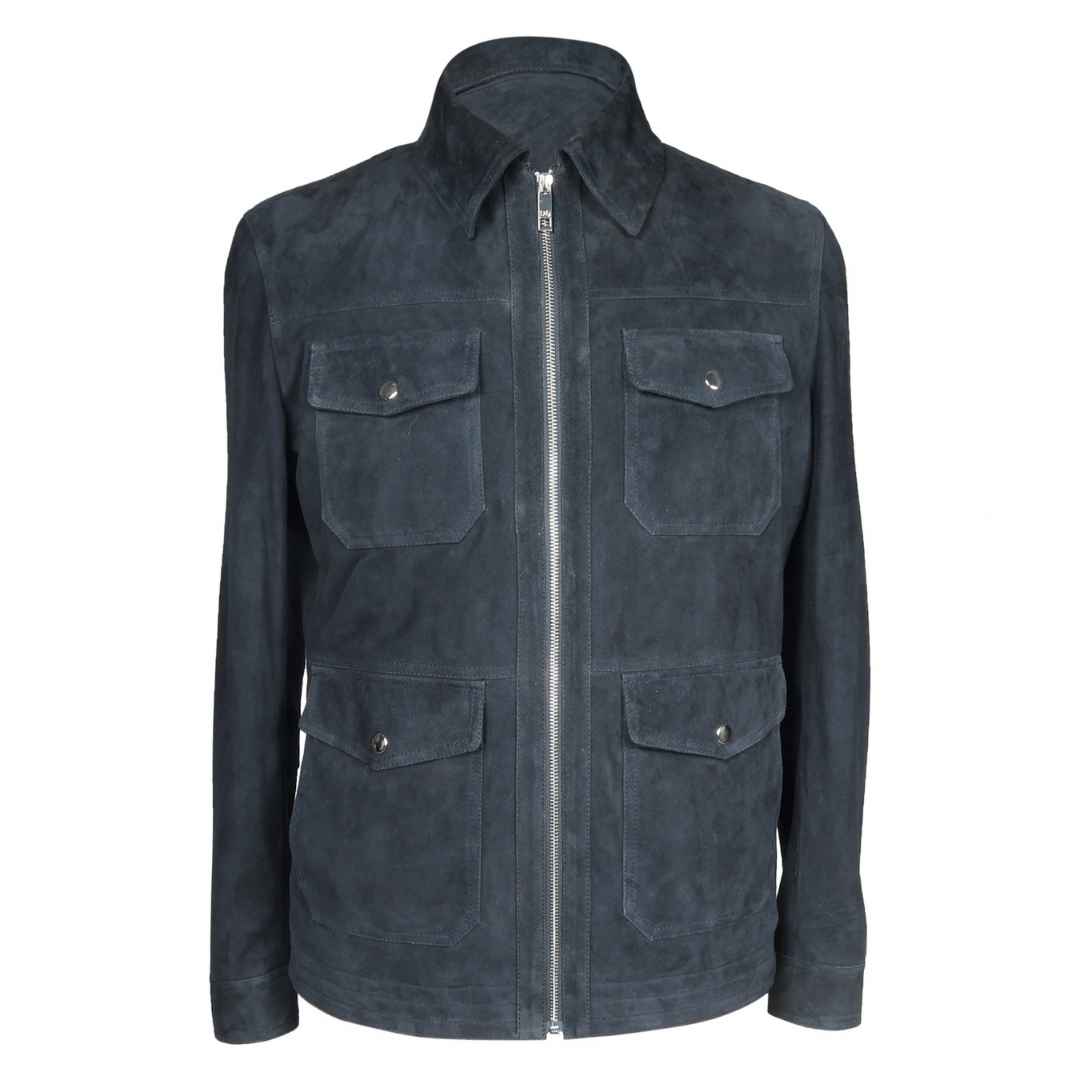 Saint Navy Leather Men's Jacket