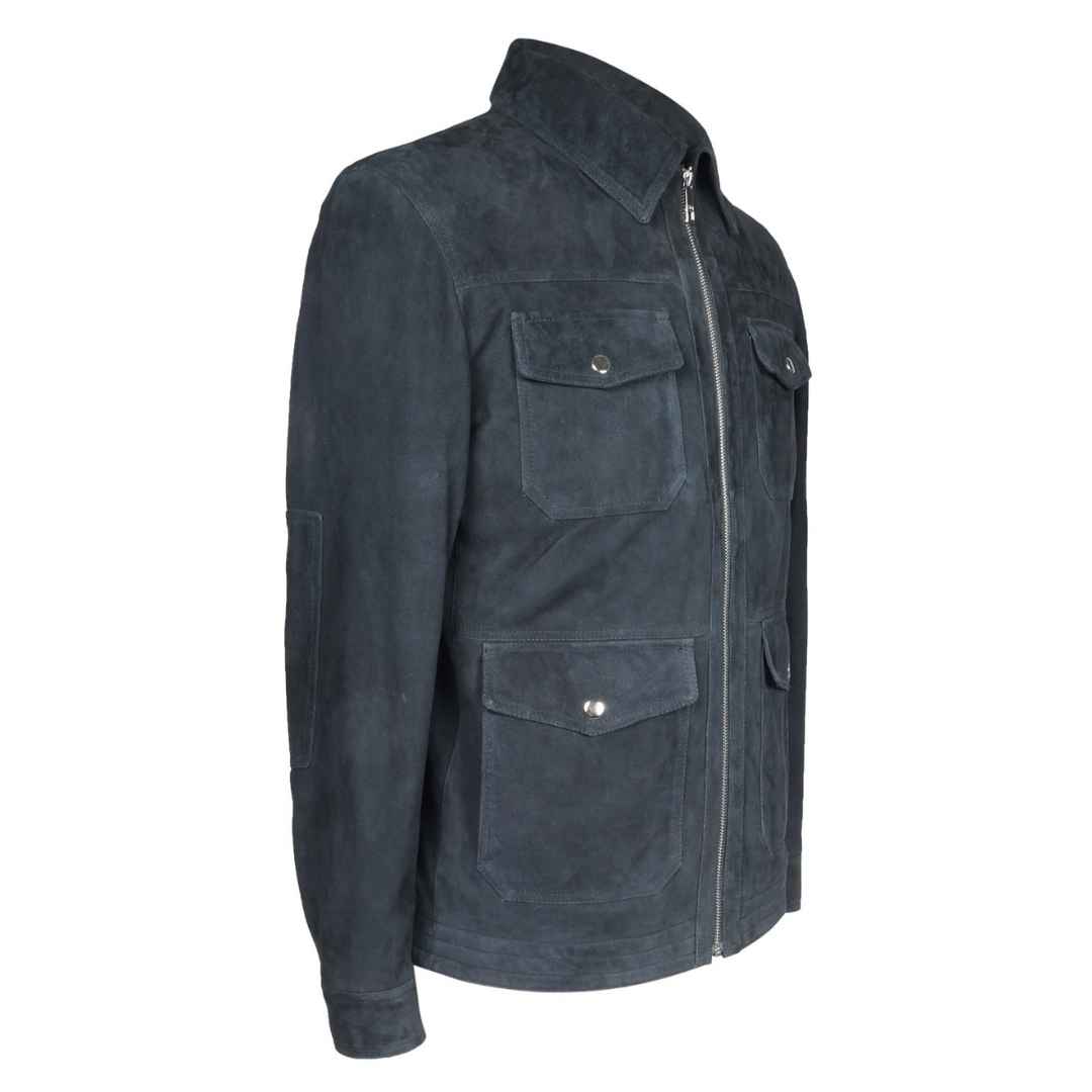 Saint Navy Leather Men's Jacket