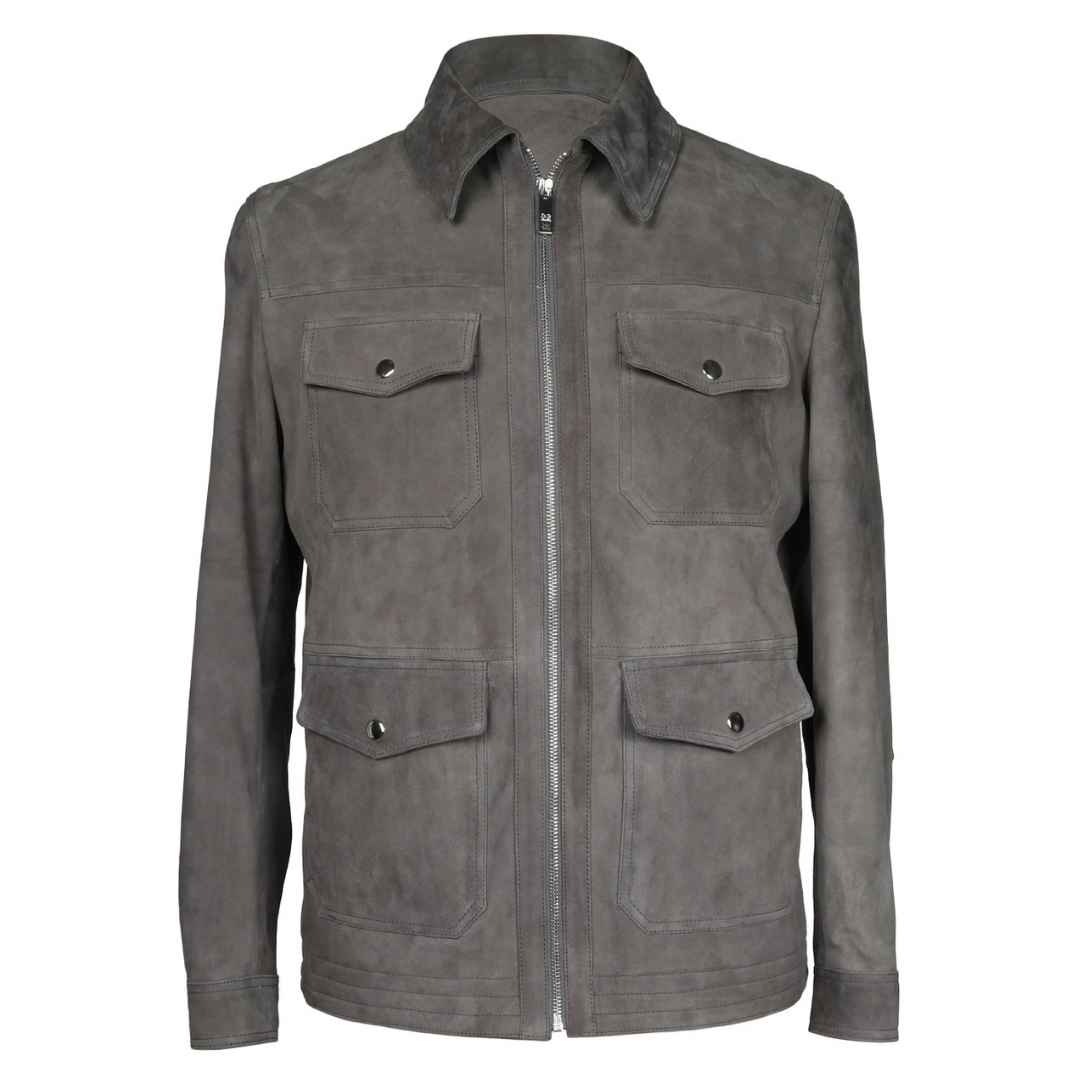 Saint Grey Leather Men's Jacket