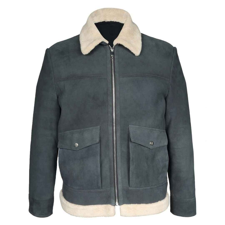 Saint Navy Men Leather Jacket