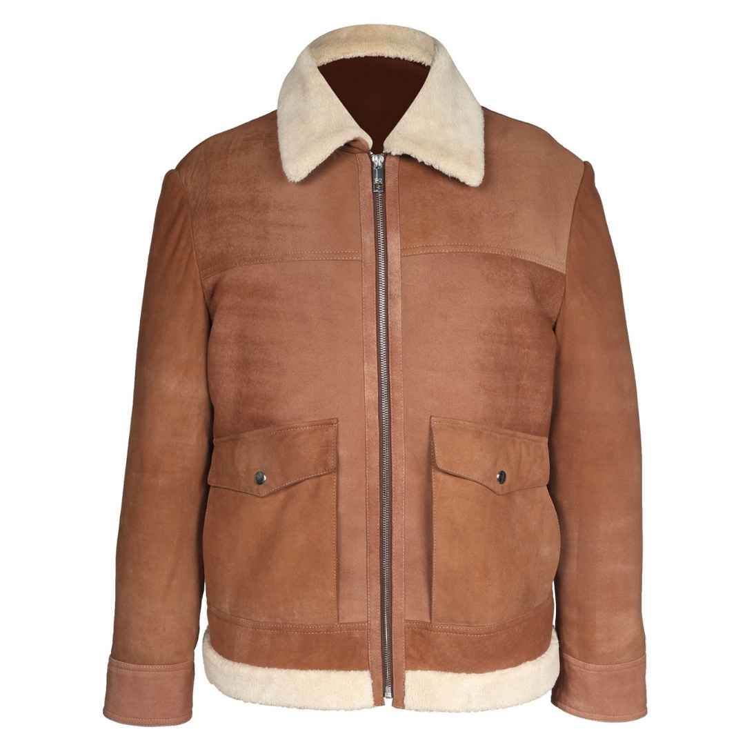 Saint Brown Men Leather Jacket