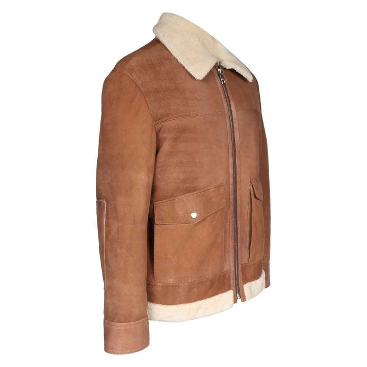 Saint Brown Men Leather Jacket