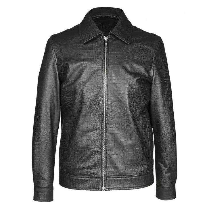 Saint Black Men Leather Jacket