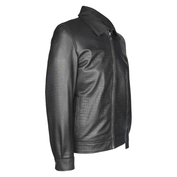 Saint Black Men Leather Jacket