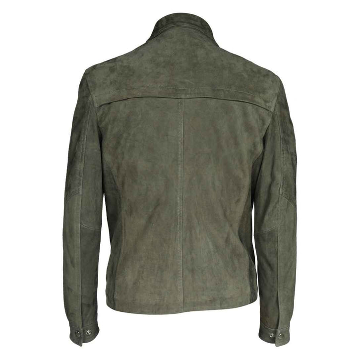 Saint Men Olive Leather Jacket