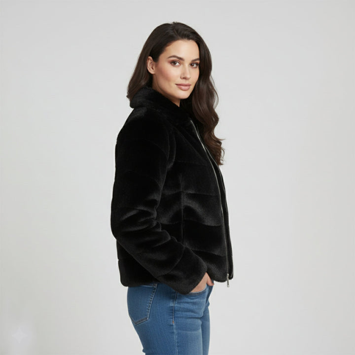 Saint Fernanda Black Fur Women's Jackets