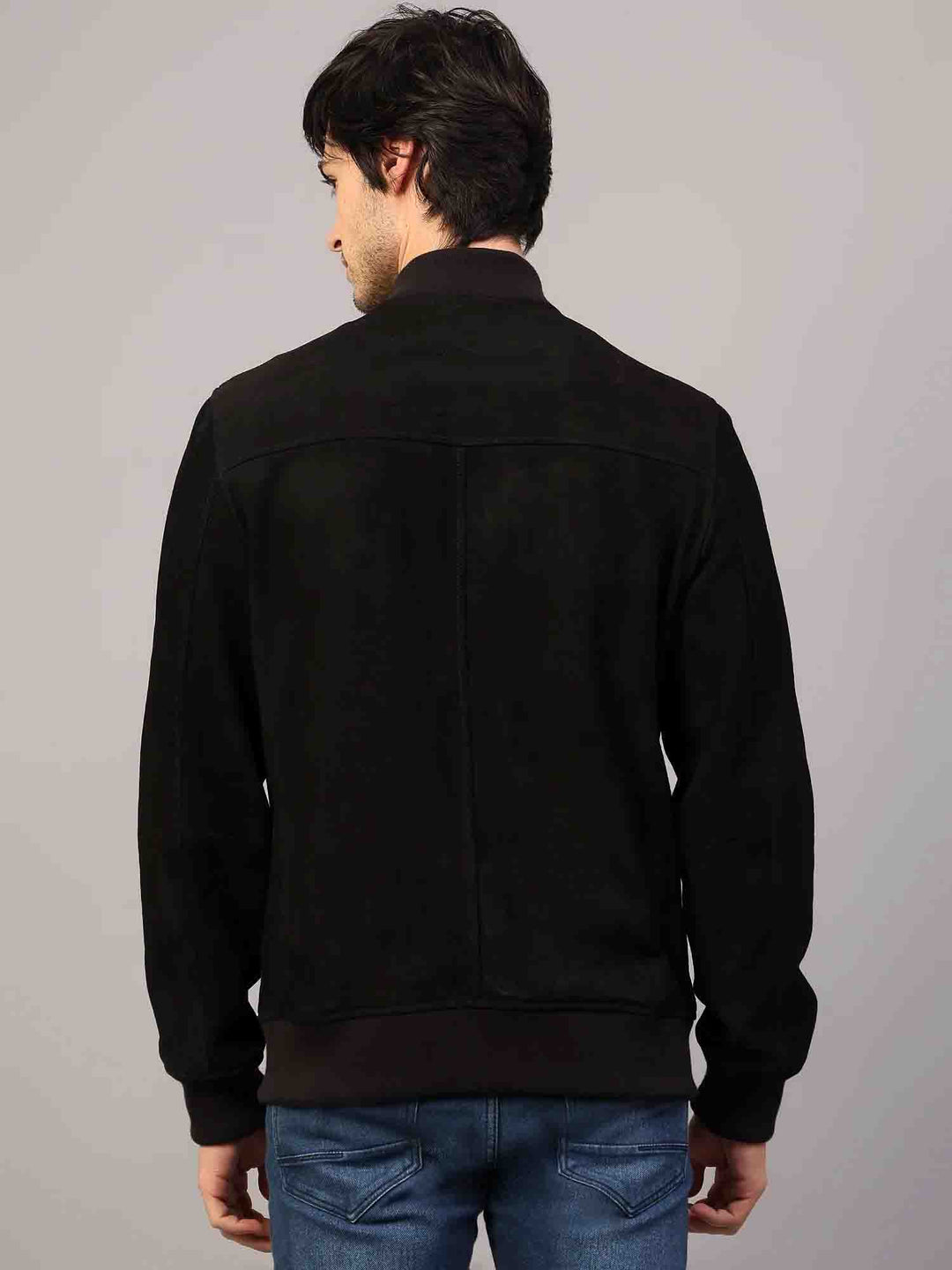 Saint Luca Black Leather Men's Bomber Jacket