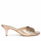 Saint Lorelei Gold Snake Embossed Kitten Heels