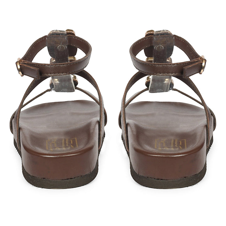 Ellie Brown Leather Footbed Sandals