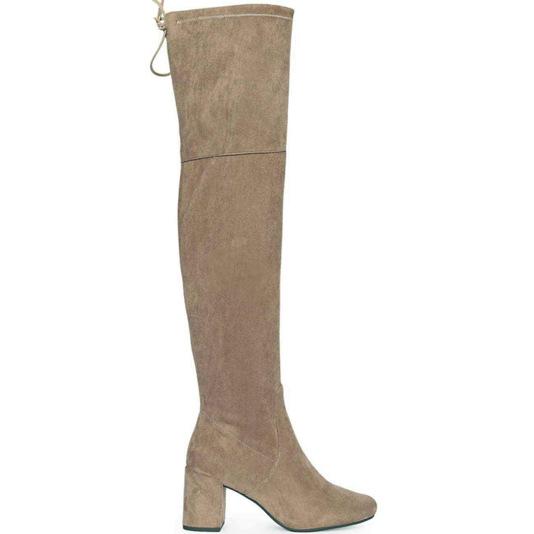 Saint Luisa Taupe Stretch Suede Above The Knee thigh high Boots