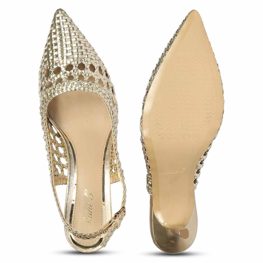 Saint Tamia Platin Hand Woven Leather Pumps