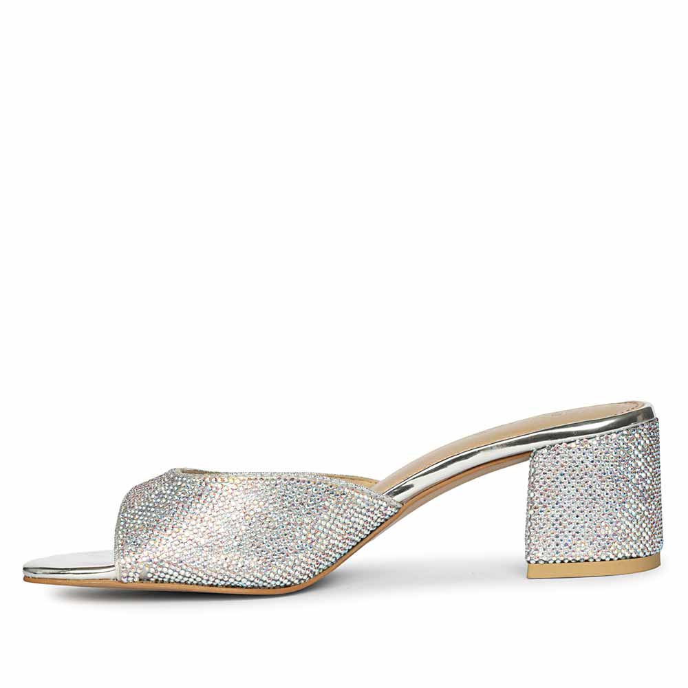 Saint Leslie Multi Crystal Silver Heels
