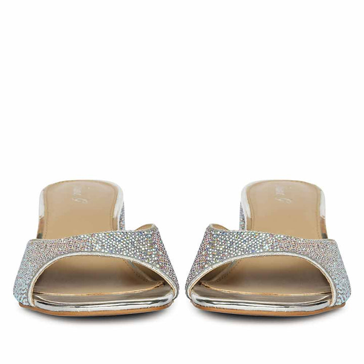 Saint Leslie Multi Crystal Silver Heels