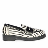 Saint Eve Zebra Pony Print Leather Moccasins
