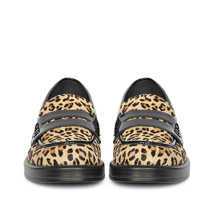 Saint Eve Leo Pony Print Leather Moccasins