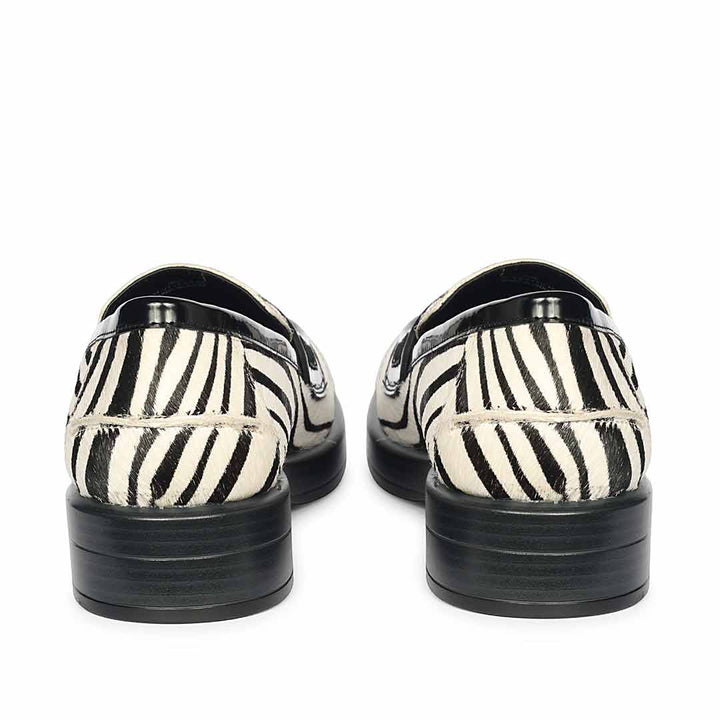 Saint Eve Zebra Pony Print Leather Moccasins