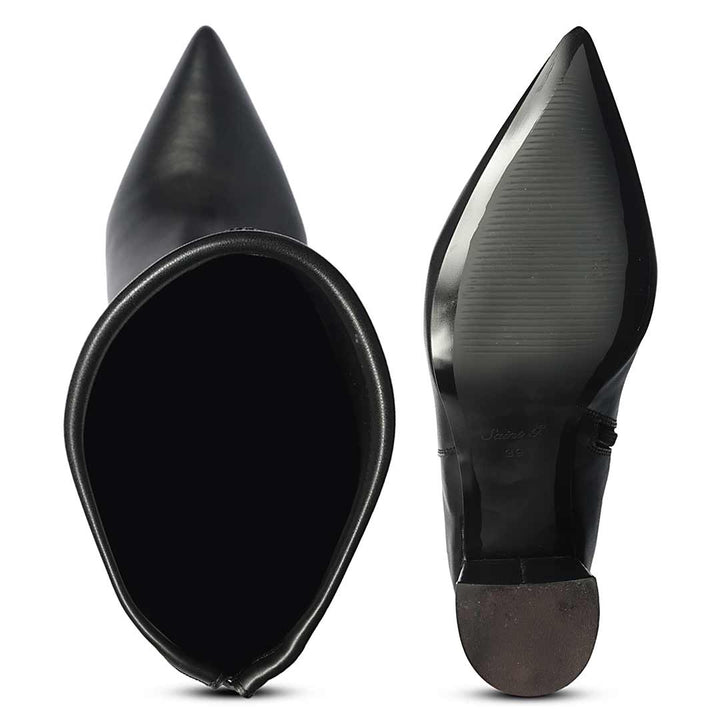 Saint Amara Black Stretch Napa Thigh High Boots