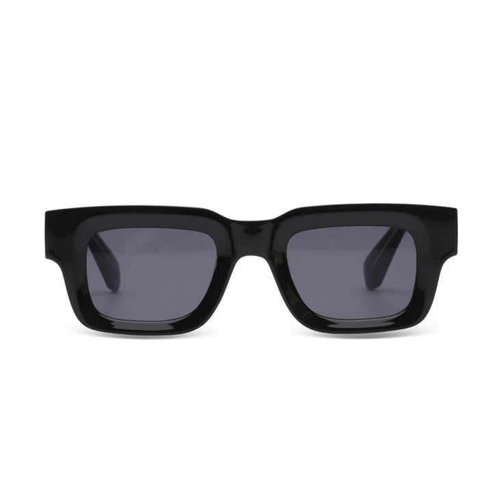 Bora Glow Obsidian Black Rectangular Sunglasses