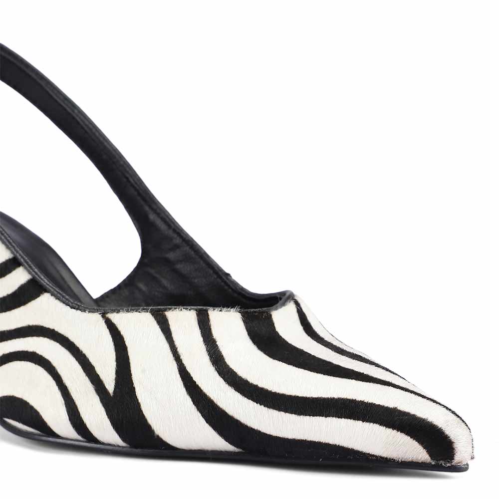 Saint Elara Zebra-Print Slingback Leather Pumps