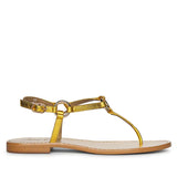 Saint Coretta O-Ring Yellow Metallic Leather Sandals