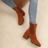 Saint Rachel Cognac Leather High Ankle Boots