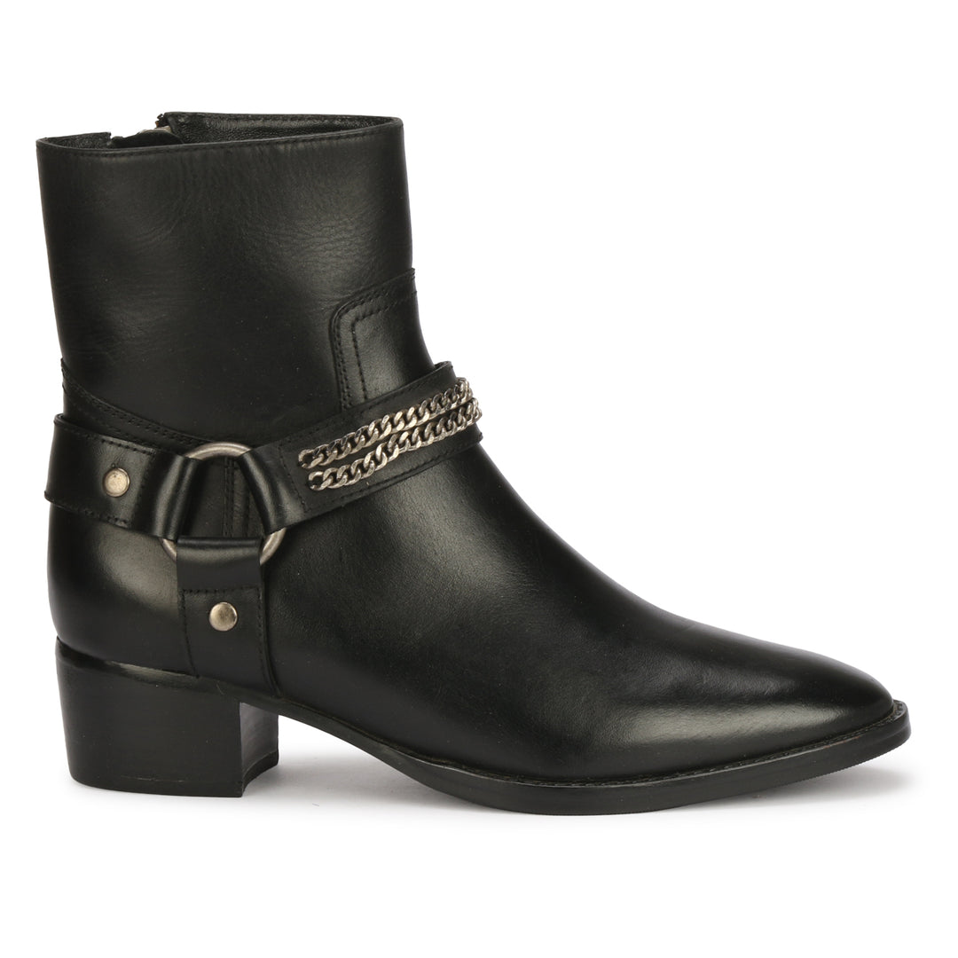 Saint Black Leather Ankle Boot - SaintG