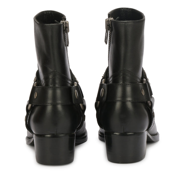Saint Black Leather Ankle Boot - SaintG