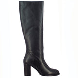 Saint Claretta Black Leather Knee High Slouch Boots
