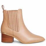 Saint Ilaria Nude Leather Handcrafted Ankle Boots