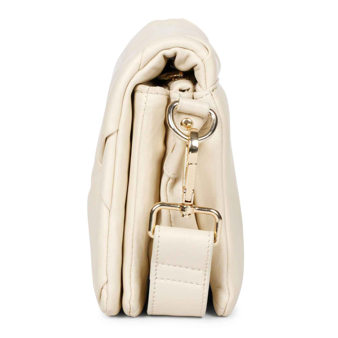 Kate Cream Leather Handcrafted Cross Body Sling Bags