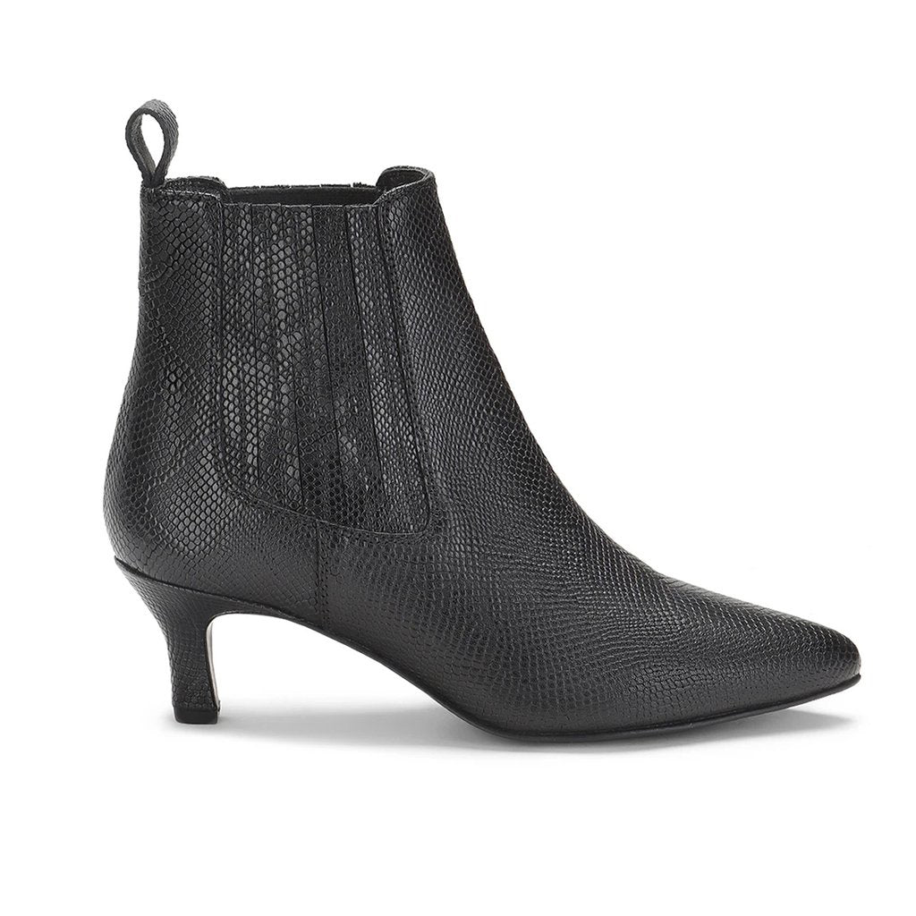 Saint Rosanella Snake Print Black Leather Ankle Boots
