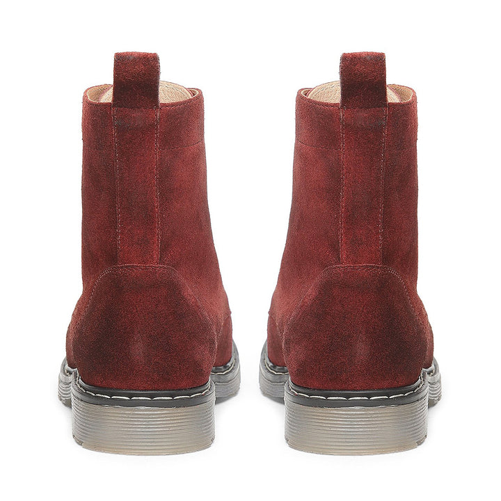 Saint Kiara Red Suede Leather Ankle Boots