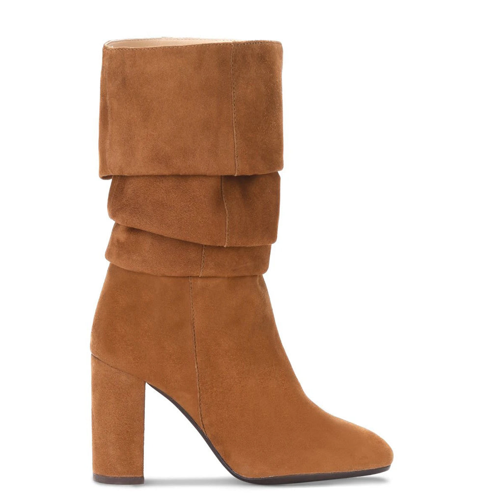 Saint Priscilla Tan Suede Leather Knee High Slouch Boots - SaintG India