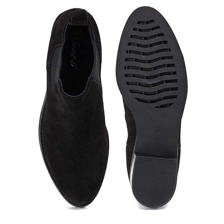 Saint Isa Black Leather Ankle Boot - SaintG