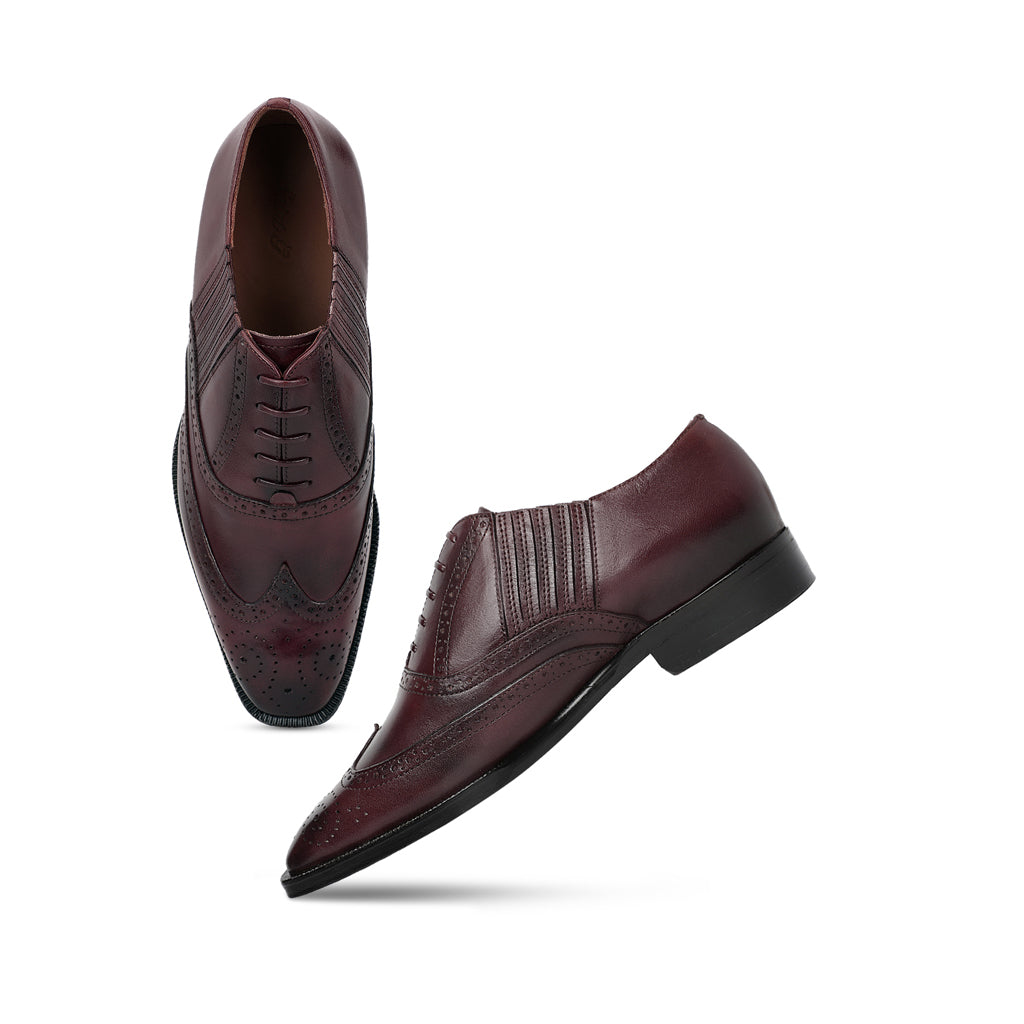 Saint Vincenzo Brown Leather Square Toe Lace Up Décor Shoes