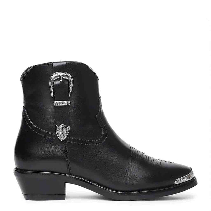 Saint Gessica Buckle Decorative Leather Ankle Boots