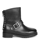Saint Marcella Metal Studded Black Leather Ankle Boot.