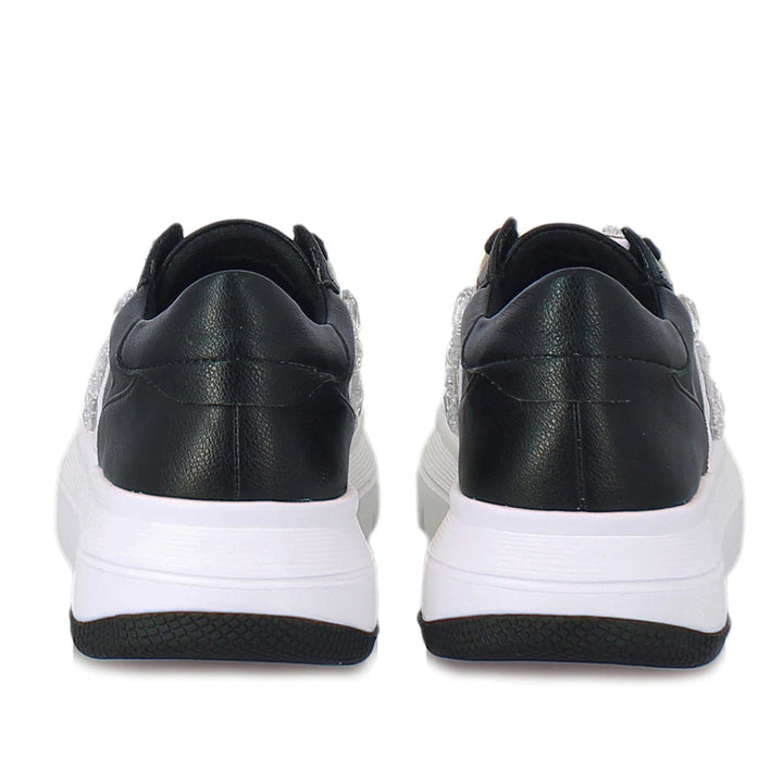 Saint Joanna Crystal Black Leather Sneakers