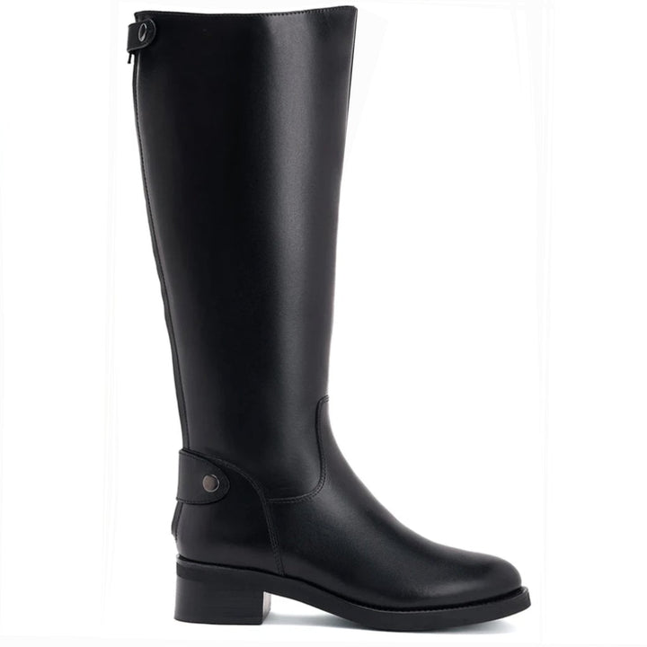 Saint Stella Black Leather Knee High Boots - SaintG India