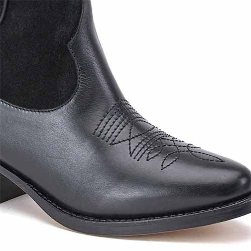 Saint Florence Black Leather Ankle Boot - SaintG