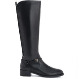 Saint Drusilla Black Leather Knee High Boots
