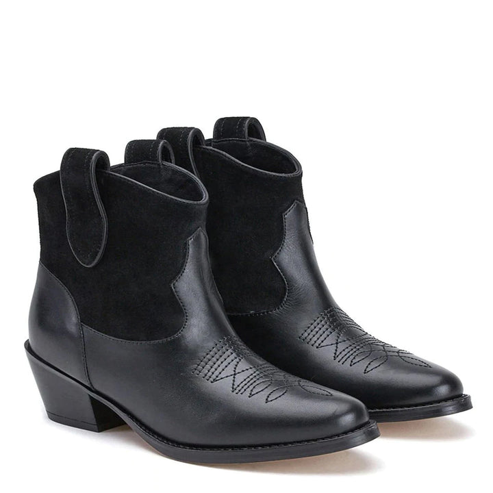 Saint Florence Black Leather Ankle Boot - SaintG India