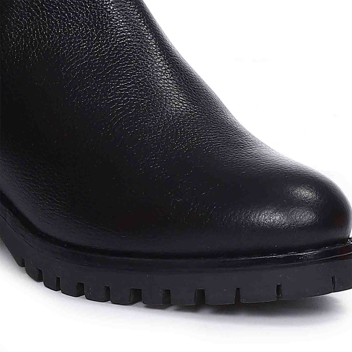 Saint Sophia Black Leather Ankle Boots