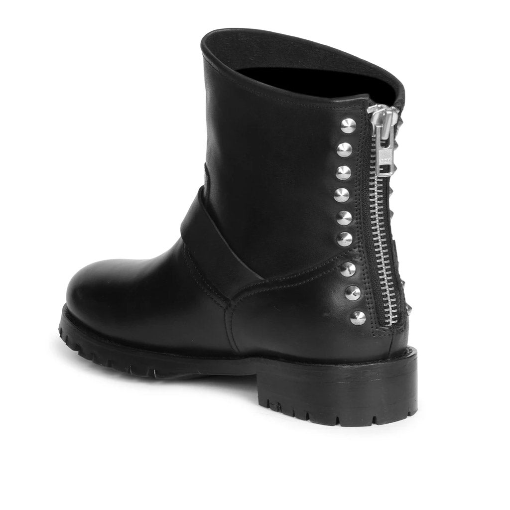 Saint Marcella Metal Studded Black Leather Ankle Boot. - SaintG