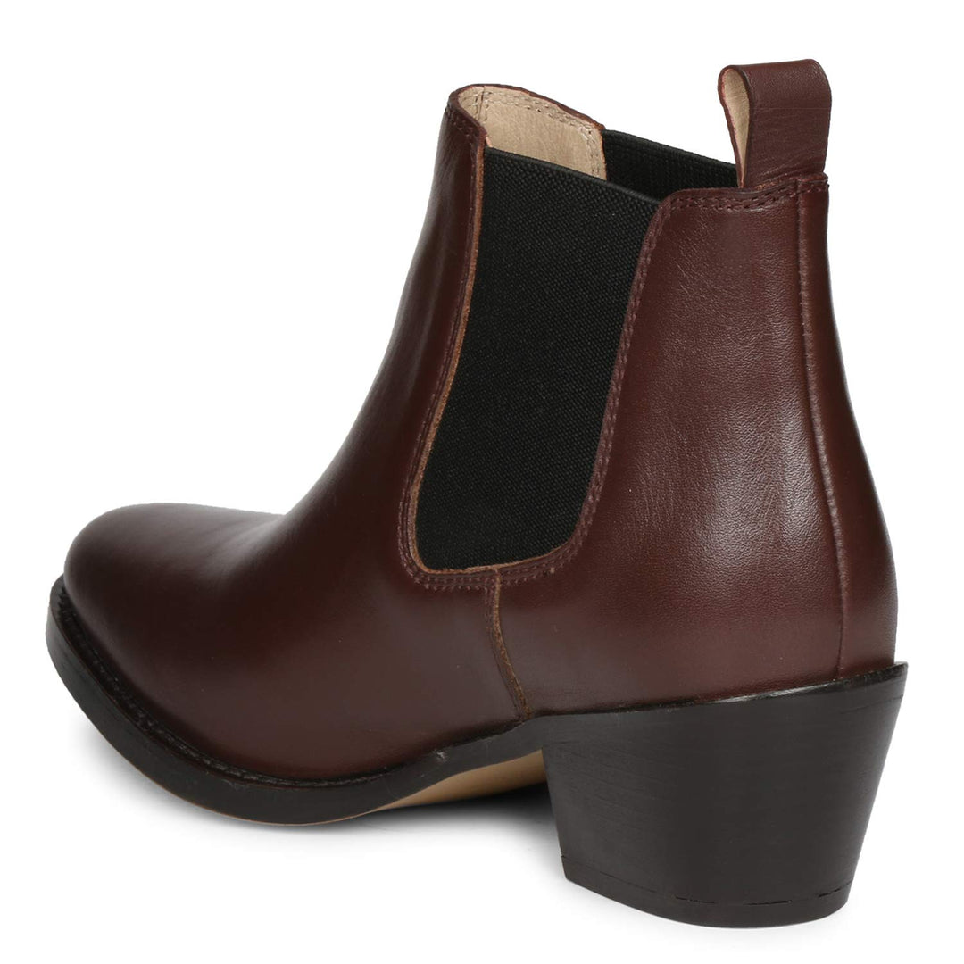 Saint Luna Brown Leather Ankle Boots - SaintG