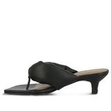 Saint Amorina Black Leather Low Heel Sandals